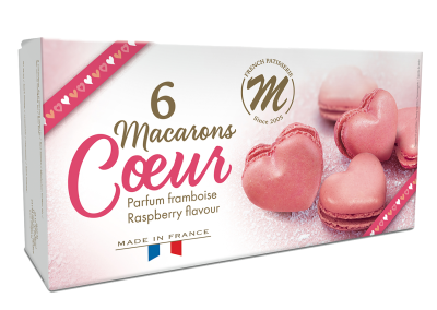 Macarons Mag’M în formă de inimă cu aromă de zmeură – 6 buc (114g)