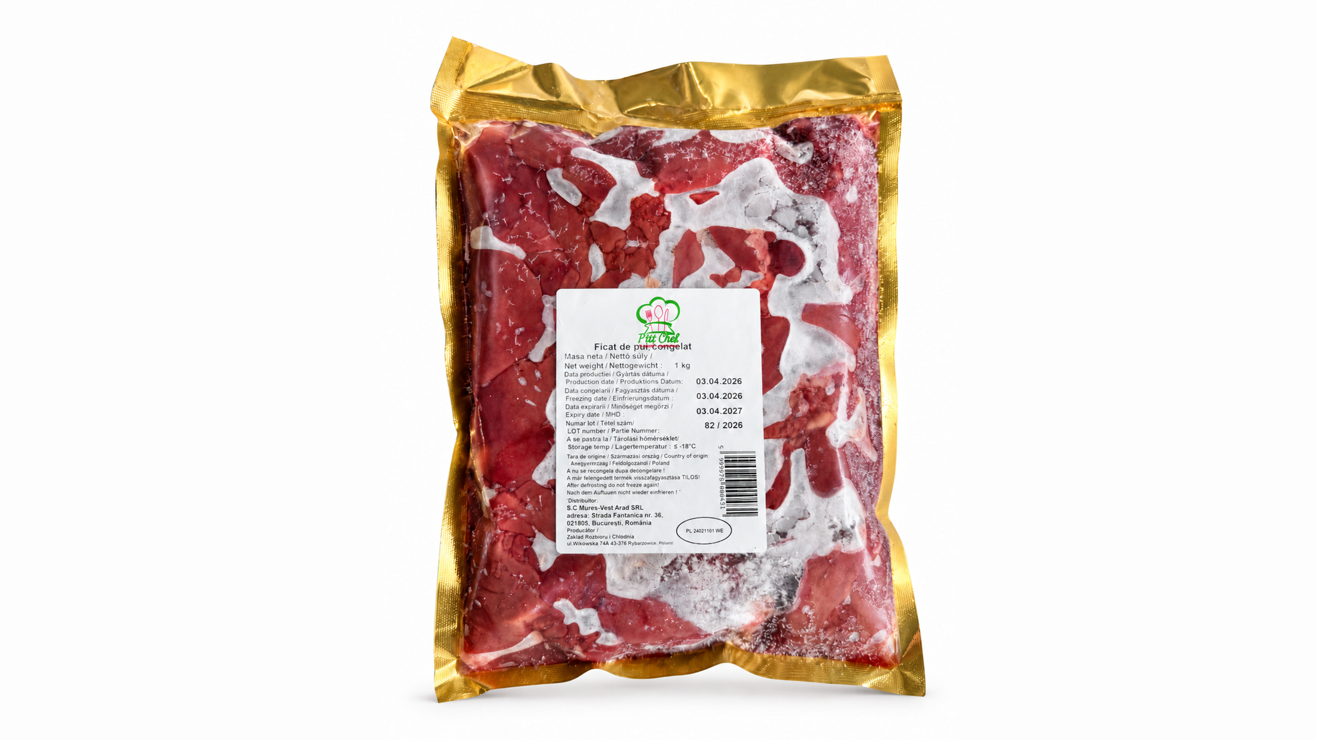 Ficat pui congelat 1000g Polonia